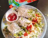 A picture of step 1 of Vegetable Frankie (instant veg Frankie).