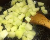 A picture of step 8 of Alu meethi with paratha.