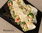 A picture of step 8 of Tortilla chicken wrap.