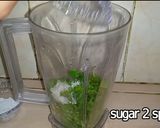 A picture of step 1 of Mint margarita.