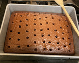 A picture of step 2 of Chocolate Peppermint Poke Cake.