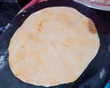 A picture of step 2 of Paratha with raita.