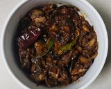 A picture of step 8 of Chettinad mushroom fry.