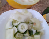 A picture of step 1 of Cucumber and melon.