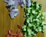 A picture of step 2 of Mix beans veg chaat.
