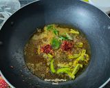 A picture of step 4 of Kathiyawadi Sev Tameta Nu Shaak (Gujarat Special).