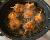 A picture of step 3 of Japanese Garlic Kushiage (Fried Garlic Skewers).