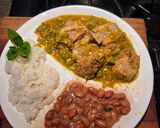 A picture of step 9 of Pork Ribs in Hatch Chile Sauce with Nopales.
