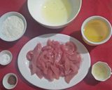 A picture of step 1 of Chicken tempura.