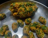 A picture of step 2 of Methi Muthiya (Fried Fenugreek Dumplings).