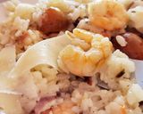 Foto del paso 12 de la receta: Risotto con champiñones, bacon y langostinos