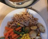 A picture of step 9 of Slow cooker ginger beer pulled pork.