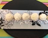 A picture of step 6 of Coconut White chocolate Laddu.