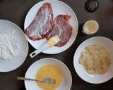 Foto del paso 1 de la receta Cachopo rápido con crema de queso y jamón