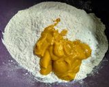 Foto langkah ke 1 dari resep Roti Sobek Labu Kuning Eggless.