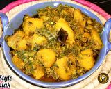 A picture of step 4 of Dhaba Style Aloo Palak/Dhaba Style Potato Spinach.