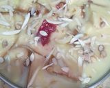 A picture of step 1 of No bake No Cook Custard Bread pie.