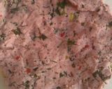 A picture of step 1 of Royal pink cheese in white gravy.
