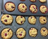 A picture of step 4 of Keto friendly Cranberry muffins.