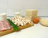 Foto del paso 1 de la receta: Croque-cake de champiñones, beicon y queso