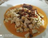 Foto del paso 5 de la receta Salmorejo con jamón y huevo
