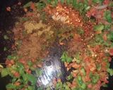 A picture of step 3 of Suji crepes with vegetables stuffing.