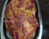A picture of step 3 of Pork Shoulder with Mustard, Spiced Plums, and Orange Sweet Potato Mash.