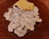 Pas rețetă Pui cu smântână, ciuperci și parmezan 7 fotografie