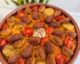 Foto del paso 4 de la receta: Arroz al horno de Pascua. Con albóndigas de bacalao, garbanzos, castañas y pasas
