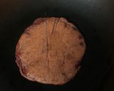 A picture of step 8 of Beetroot pancake with chocolate topping.