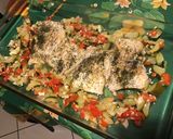 Une image de l'étape 11 de Filets de julienne au thym frais, courgette et poivron rouge.