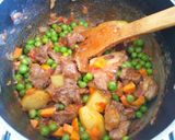 A picture of step 5 of Lamb, peas,and potato stew#OnePotMeals.