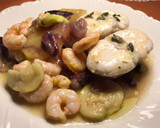 Foto del paso 6 de la receta: Rape con verduras al vapor y gambas marinadas en naranja 🍊