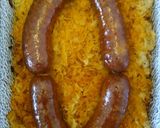 Savanyú káposztával sült csípős kolbász, pirított burgonyával recept fázis 6 fotója