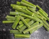 A picture of step 1 of Drumstick besan curry.