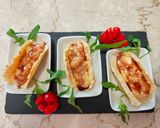 Foto del passaggio 5 della ricetta Tacos di parmigiano con crema di zucca riduzione di vino e polvere di tiglio
