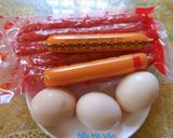 Hình bước làm 1 của món Cơm chiên trứng,xúc xích