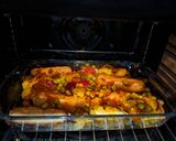A picture of step 6 of Delicious Crushed Potato and Sausage Traybake.