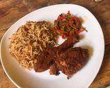 A picture of step 9 of Lebanese rice and southern fried chicken.