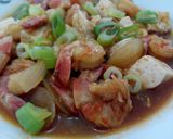 Foto langkah ke 5 dari resep Udang Tofu Saus Tiram Asam Manis.