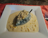 Foto del paso 10 de la receta: Chiles rellenos de pollo, bañados en salsa de elote