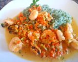 Foto del paso 7 de la receta: Mariscos con leche de coco y arroz verde. #caminodesabores