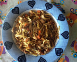 Foto del paso 7 de la receta: Espaguetis con salsa de soja, pollo, champiñones y zanahoria