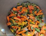 A picture of step 3 of Mixed Veg Fried Rice in Pressure cooker.