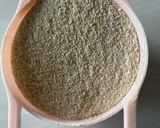 A picture of step 1 of Kada prashad (wholewheat flour halwa).