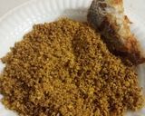 A picture of step 3 of Fried Sugar Cassava flakes with grilled fish.