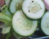 A picture of step 1 of Cucumber salad.