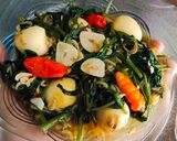 Foto langkah ke 3 dari resep Kangkung Rebon Saus Tiram.