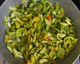 A picture of step 2 of Kantola Subji (Gujarati style).