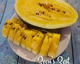 A picture of step 2 of Aarohi Yellow Watermelon Triangles.